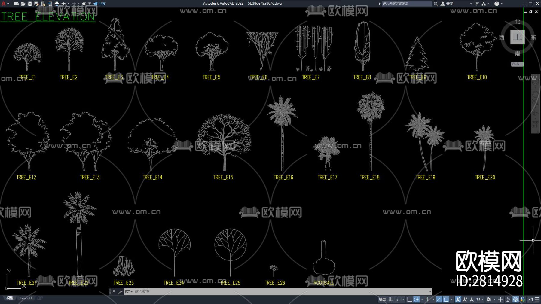 植物 绿植 树cad图库下载