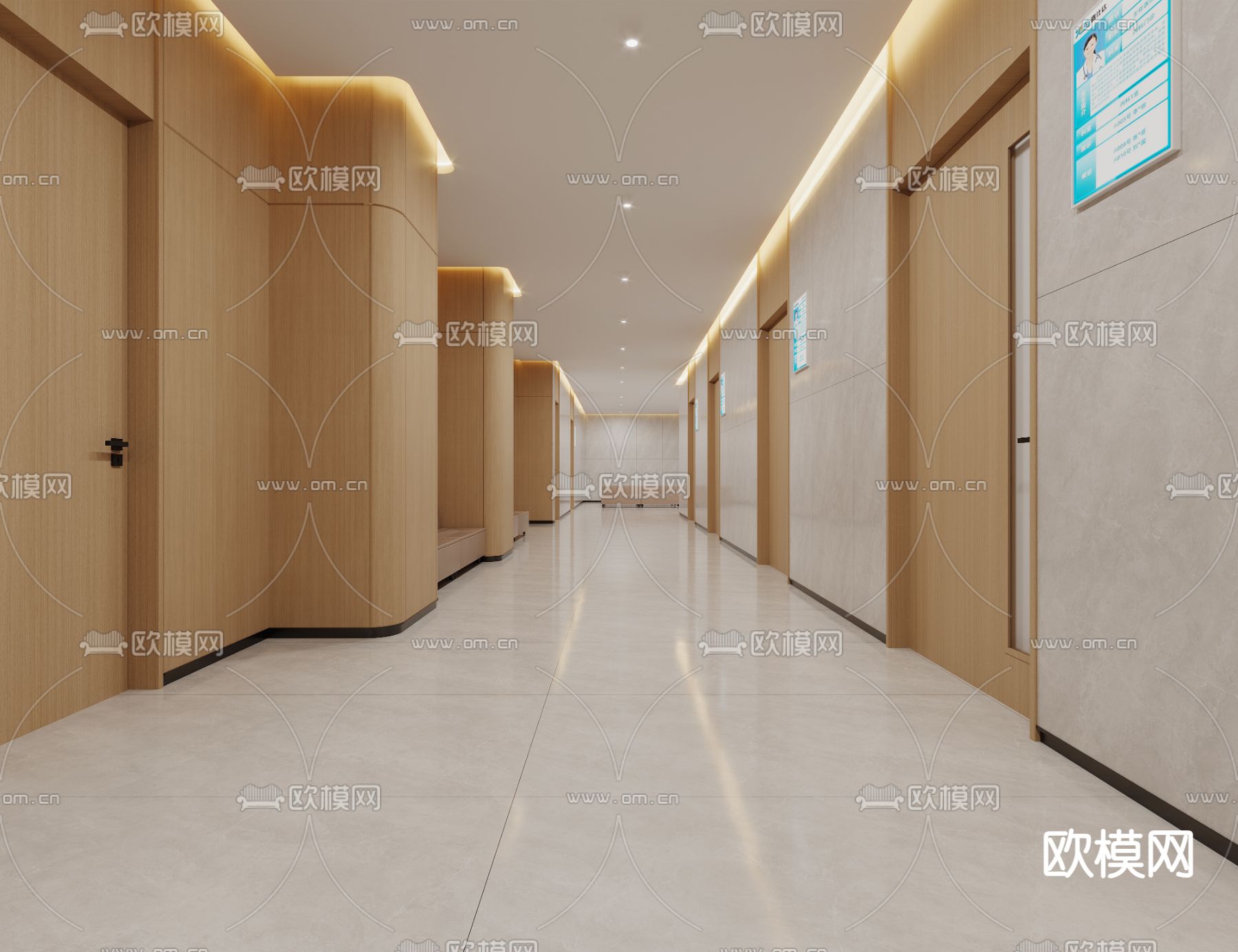 医院大厅 过道3d模型下载（渲染图4）