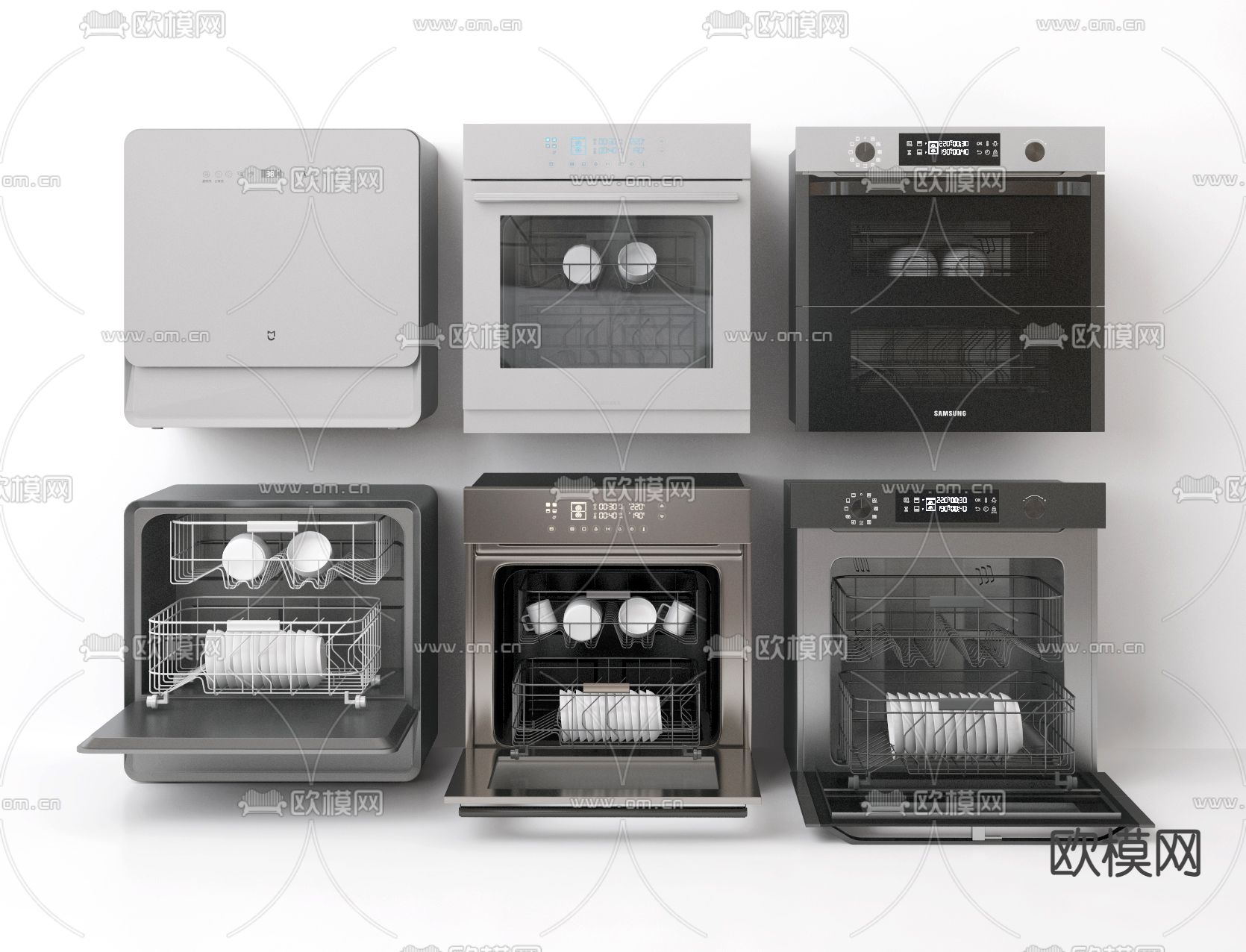 洗碗机 消毒柜su模型下载（渲染图1）