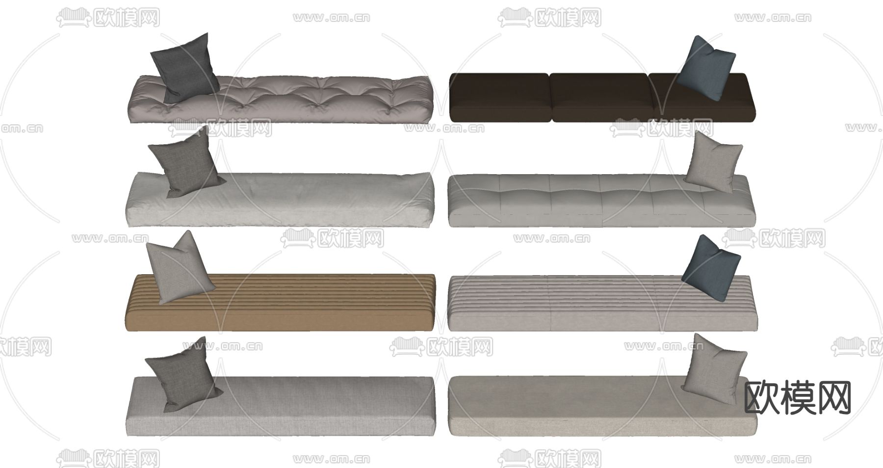 飘窗垫子 坐垫su模型下载（渲染图2）
