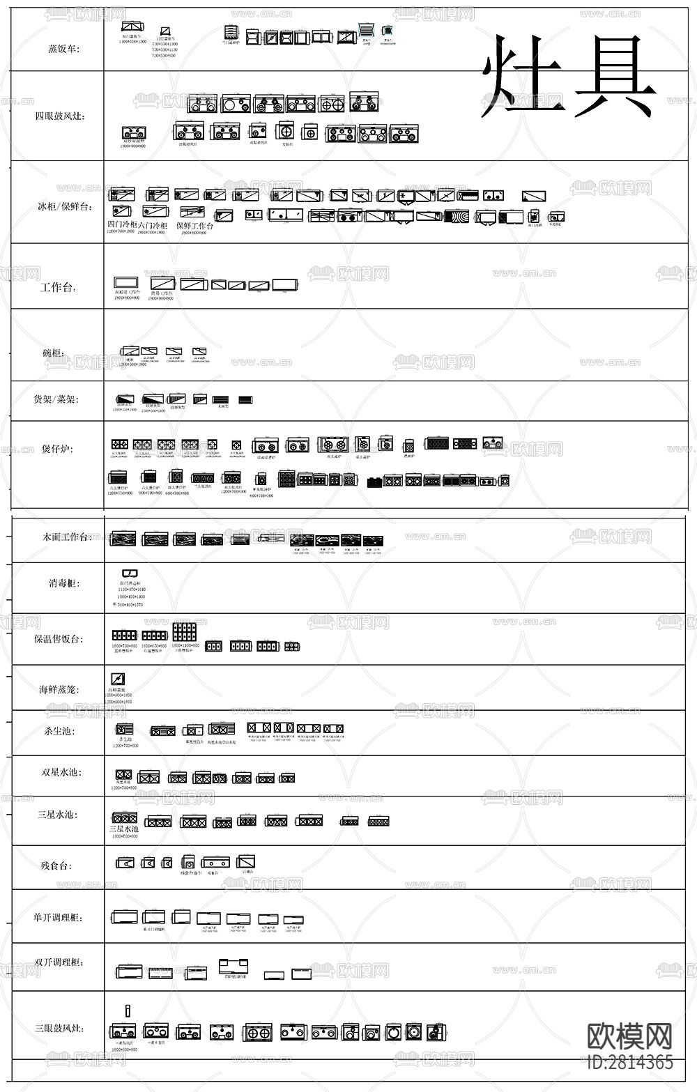 厨房用品cad图块下载（渲染图4）