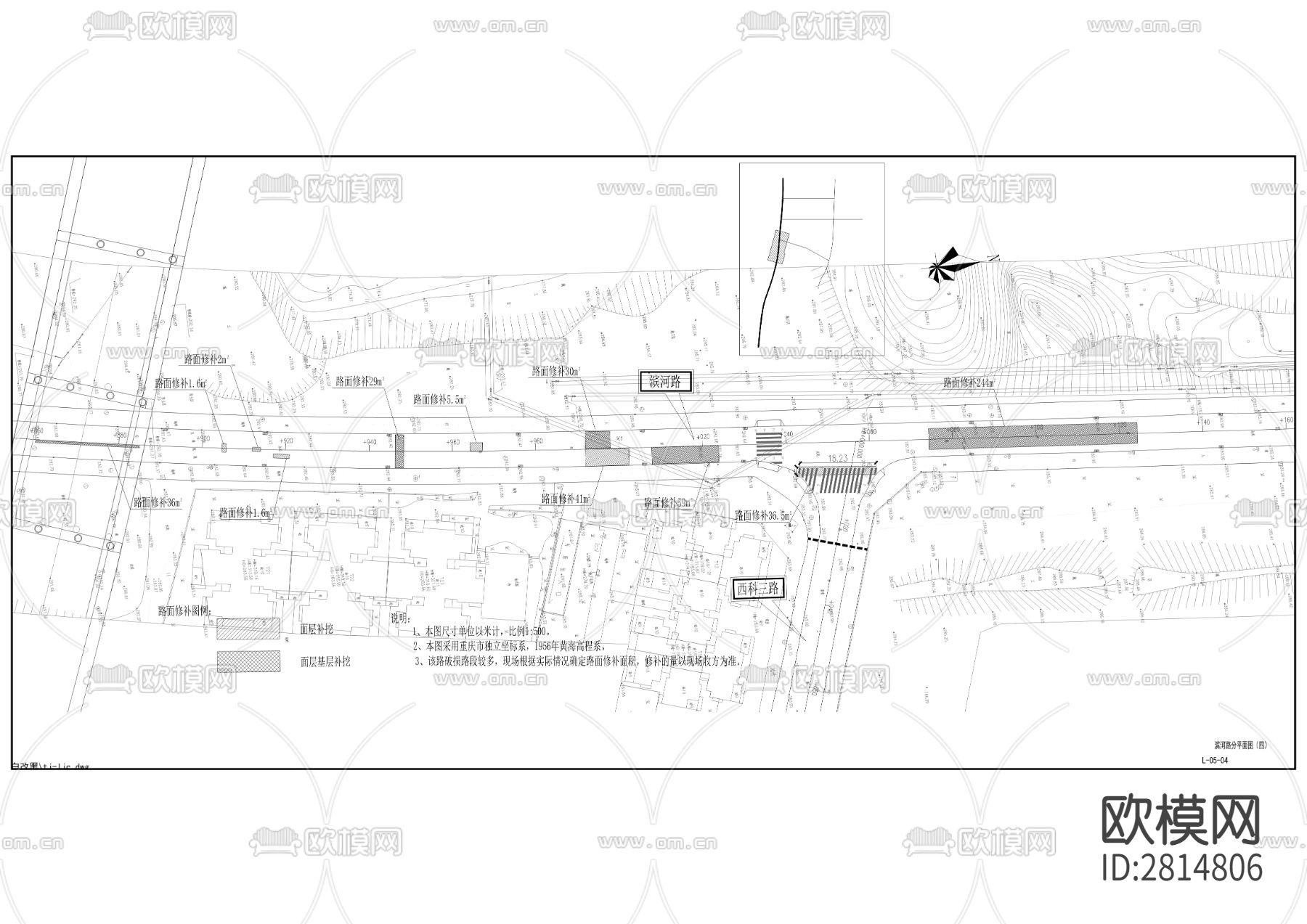 西科大道、滨河路cad施工图下载（渲染图6）