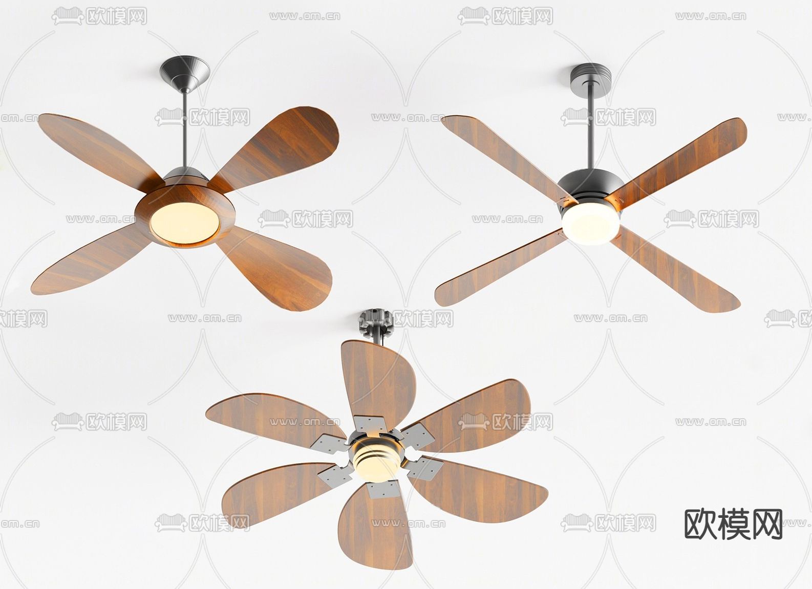 北欧吊灯电风扇su模型下载（渲染图1）