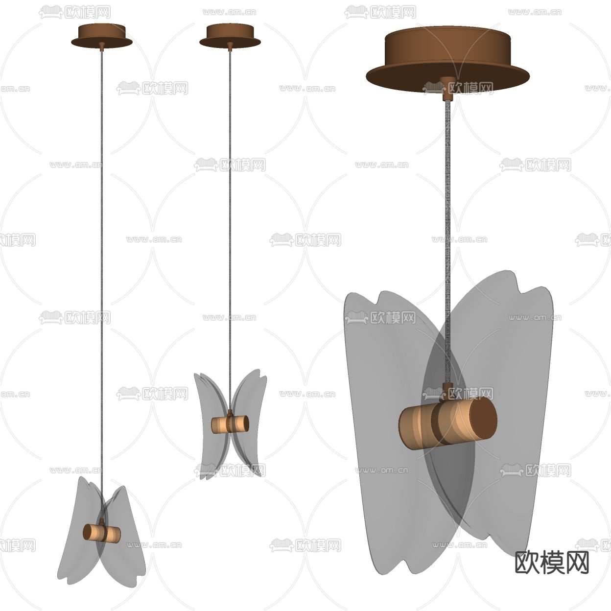 轻奢吊灯su模型下载（渲染图2）