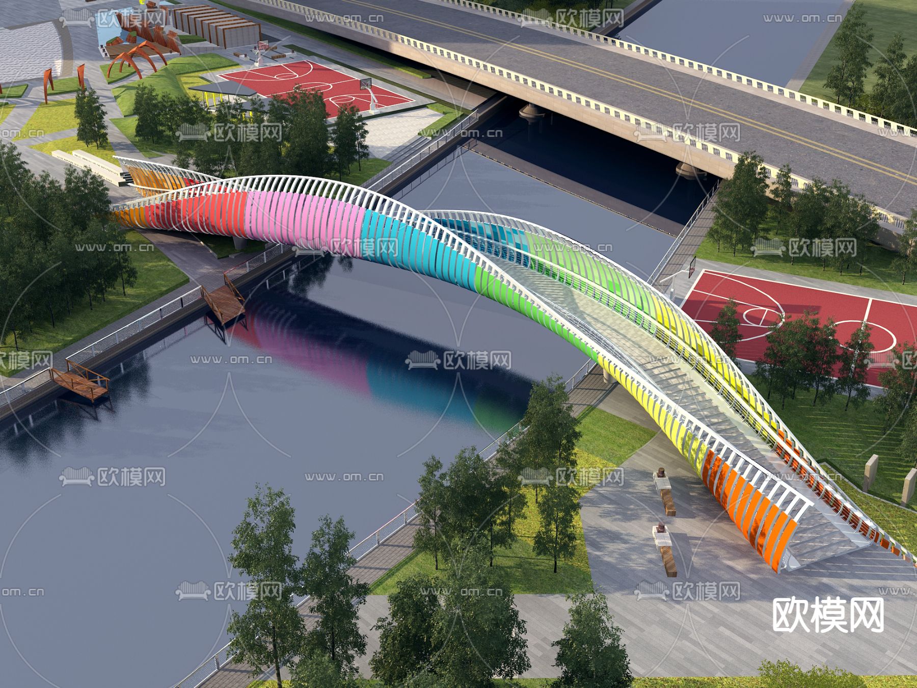 彩虹桥 桥梁3d模型下载