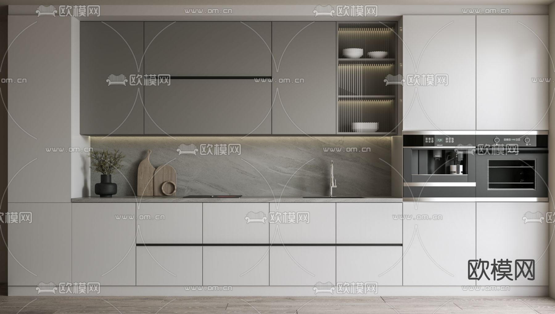 现代橱柜3d模型下载
