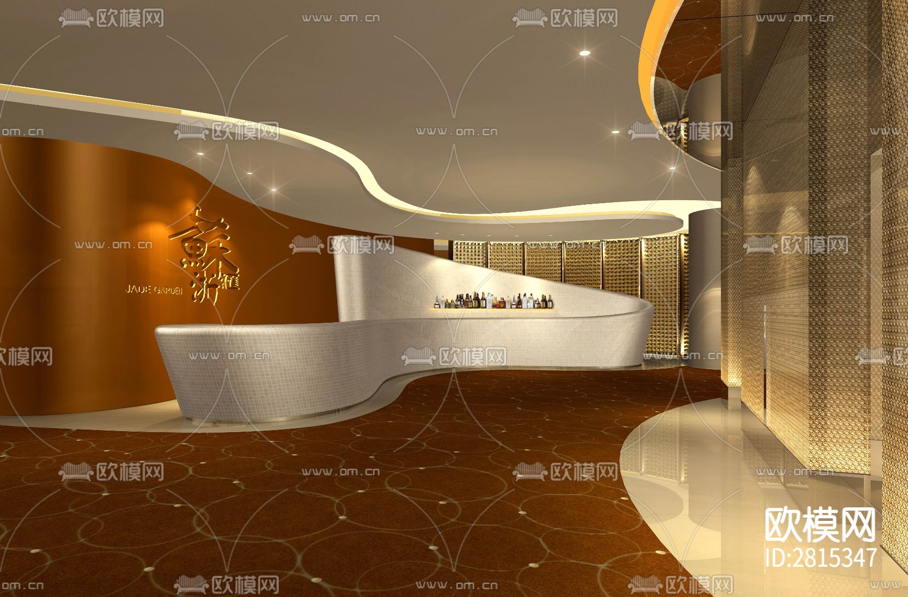 西餐厅cad施工图下载（渲染图2）