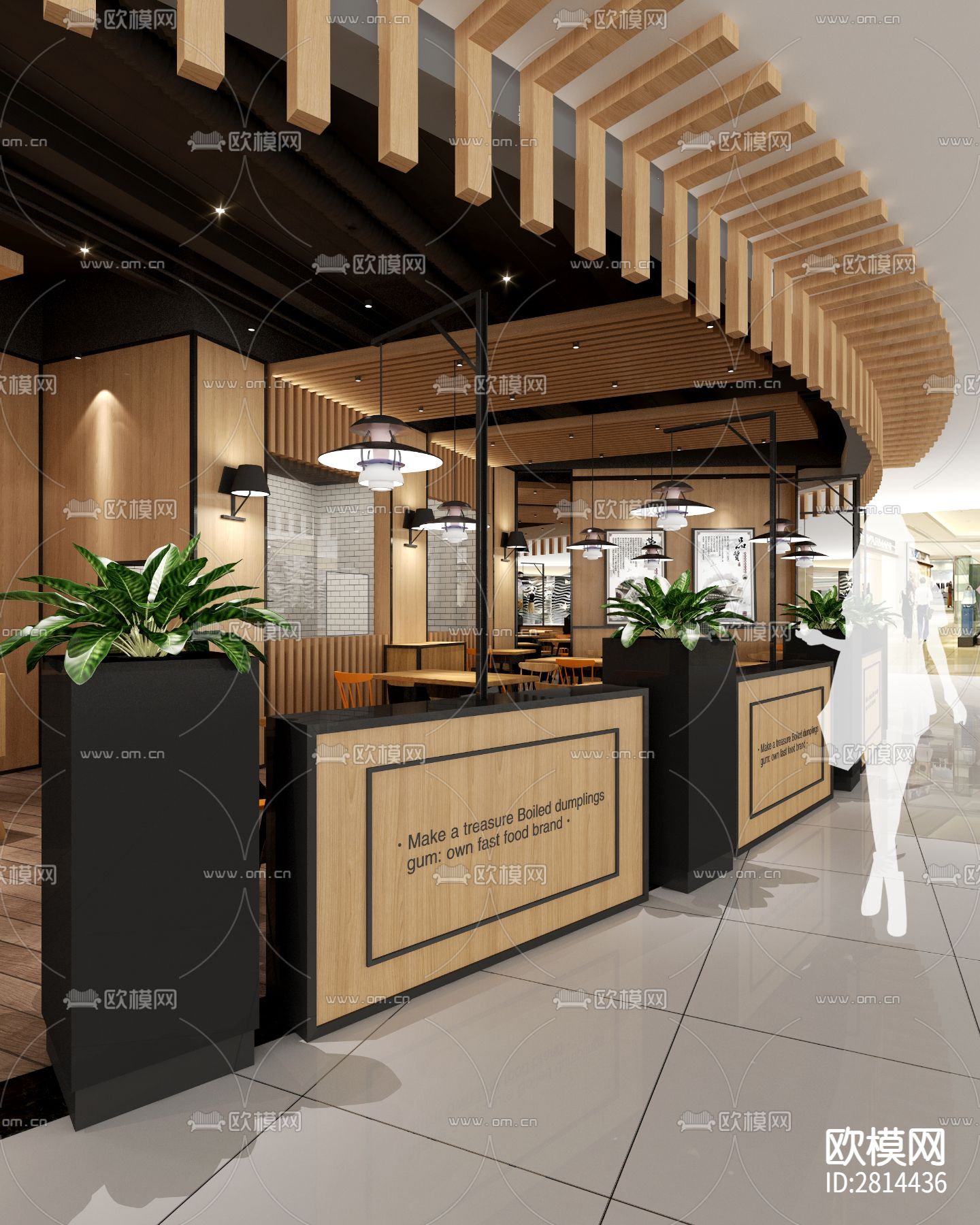 快餐店cad施工图下载（渲染图5）