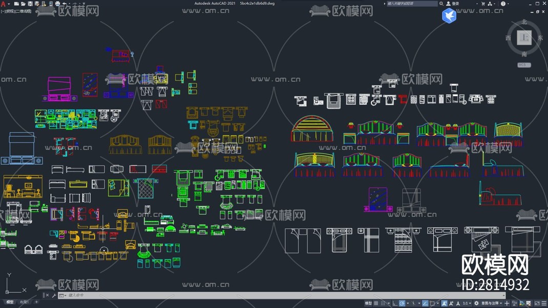 家具 床cad图库-免费3dmax模型库-欧模网