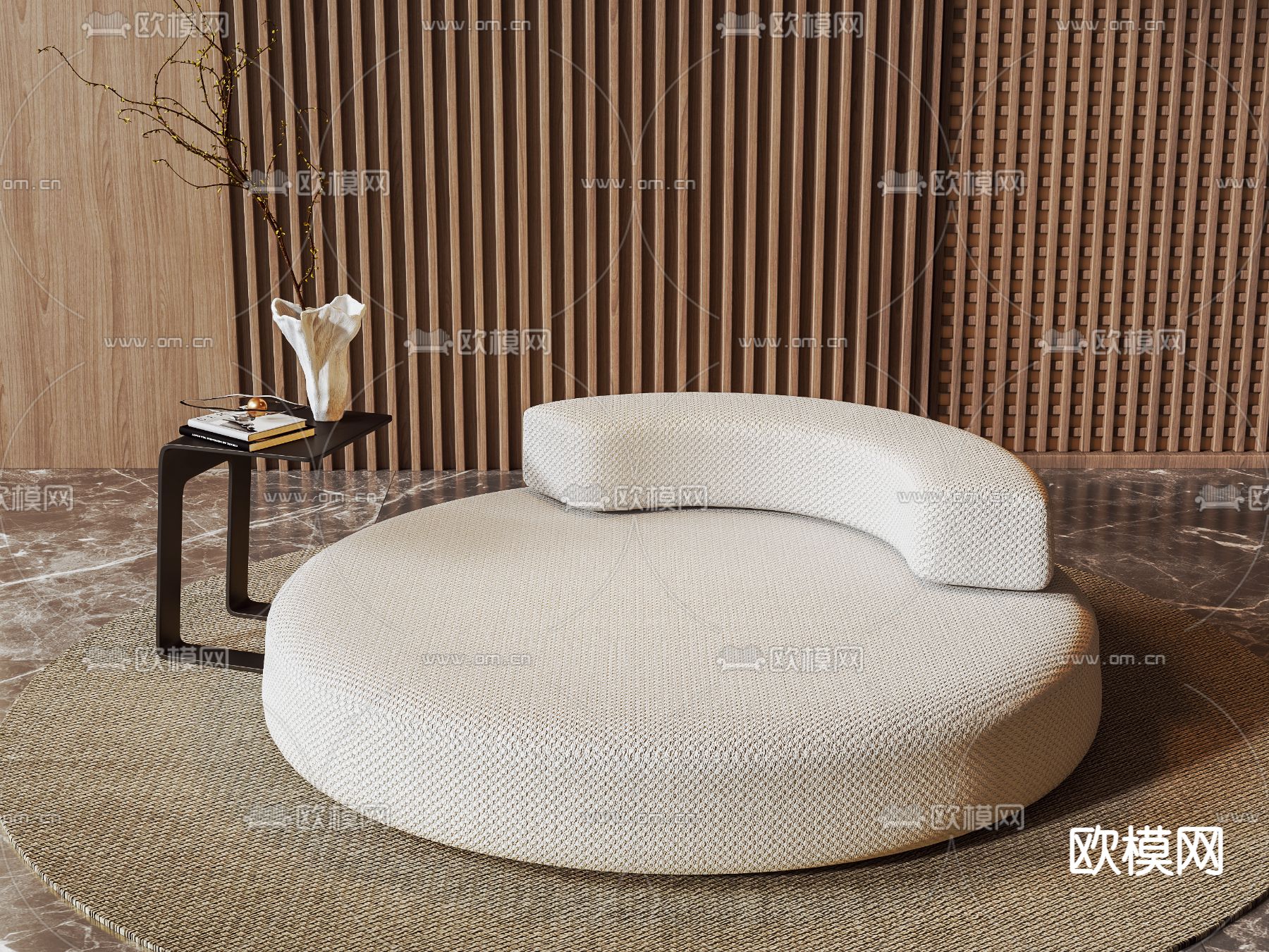 现代休闲沙发su模型下载（渲染图1）