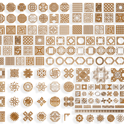  镂花窗 窗户 雕花su模型 