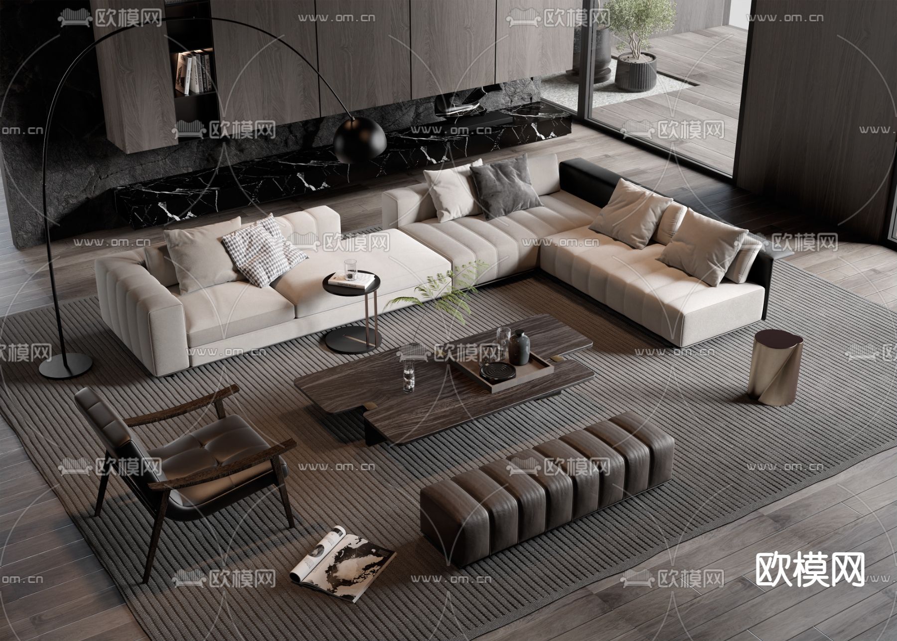 Minotti 组合沙发3d模型下载