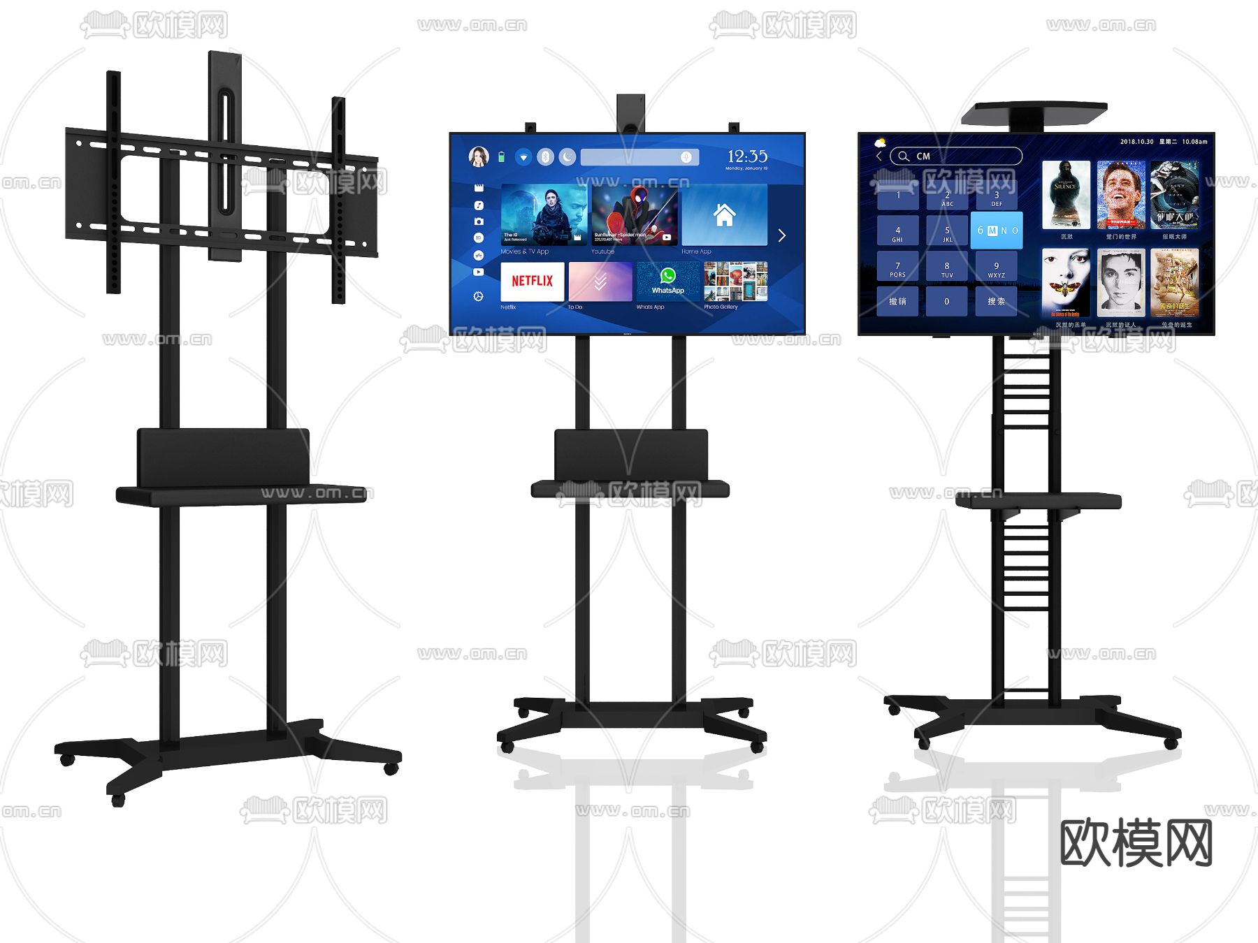 支架电视 电视机su模型下载（渲染图1）