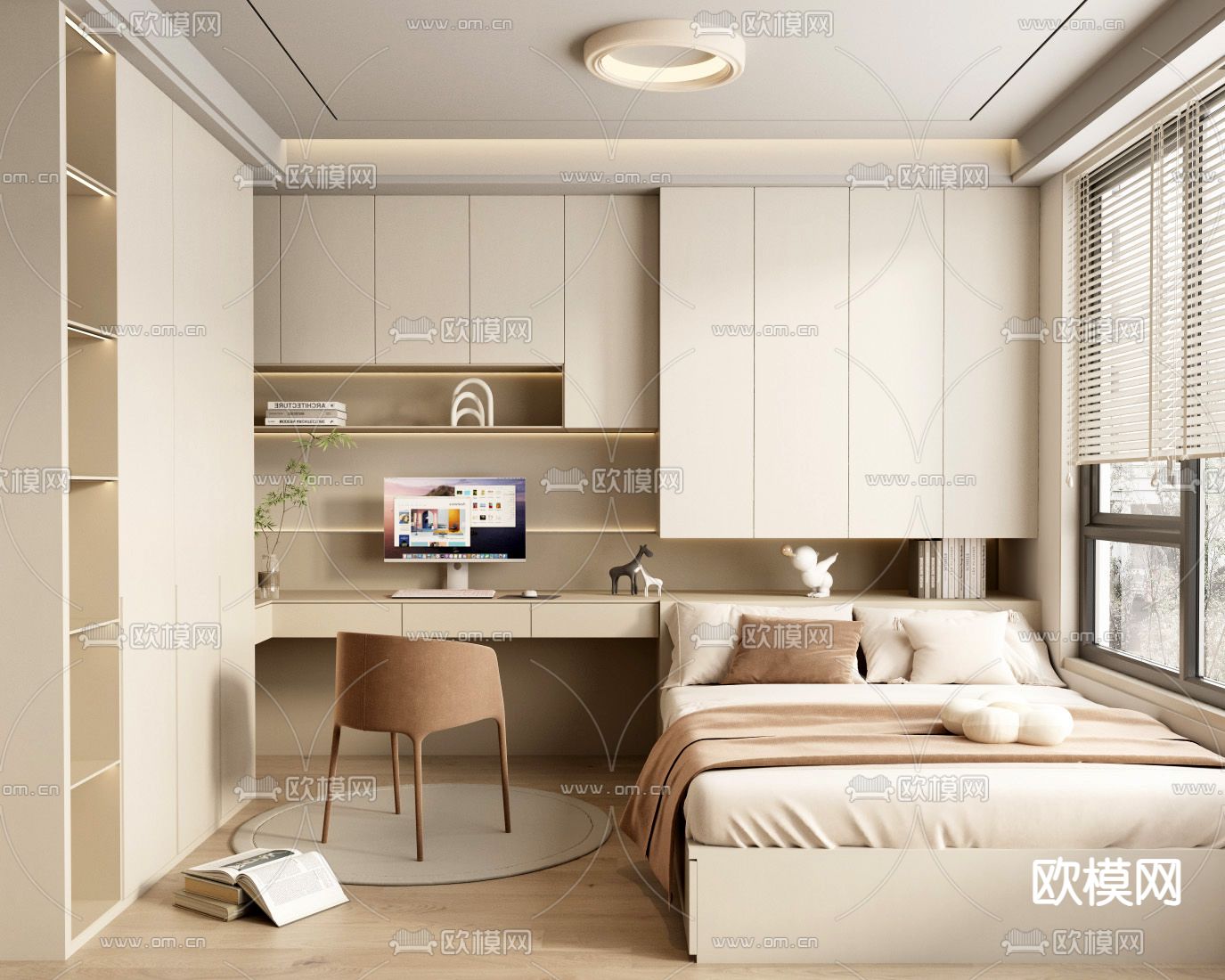 榻榻米卧室 次卧3d模型下载