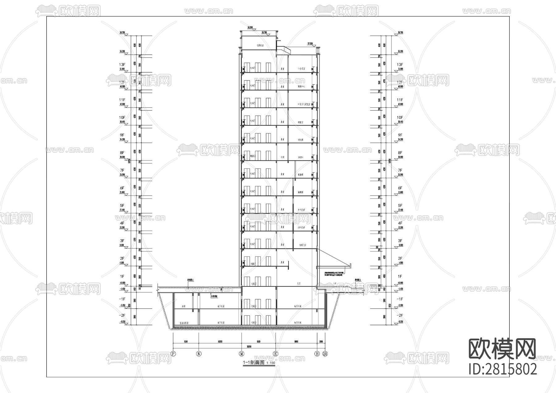 中医院cad施工图下载（渲染图2）