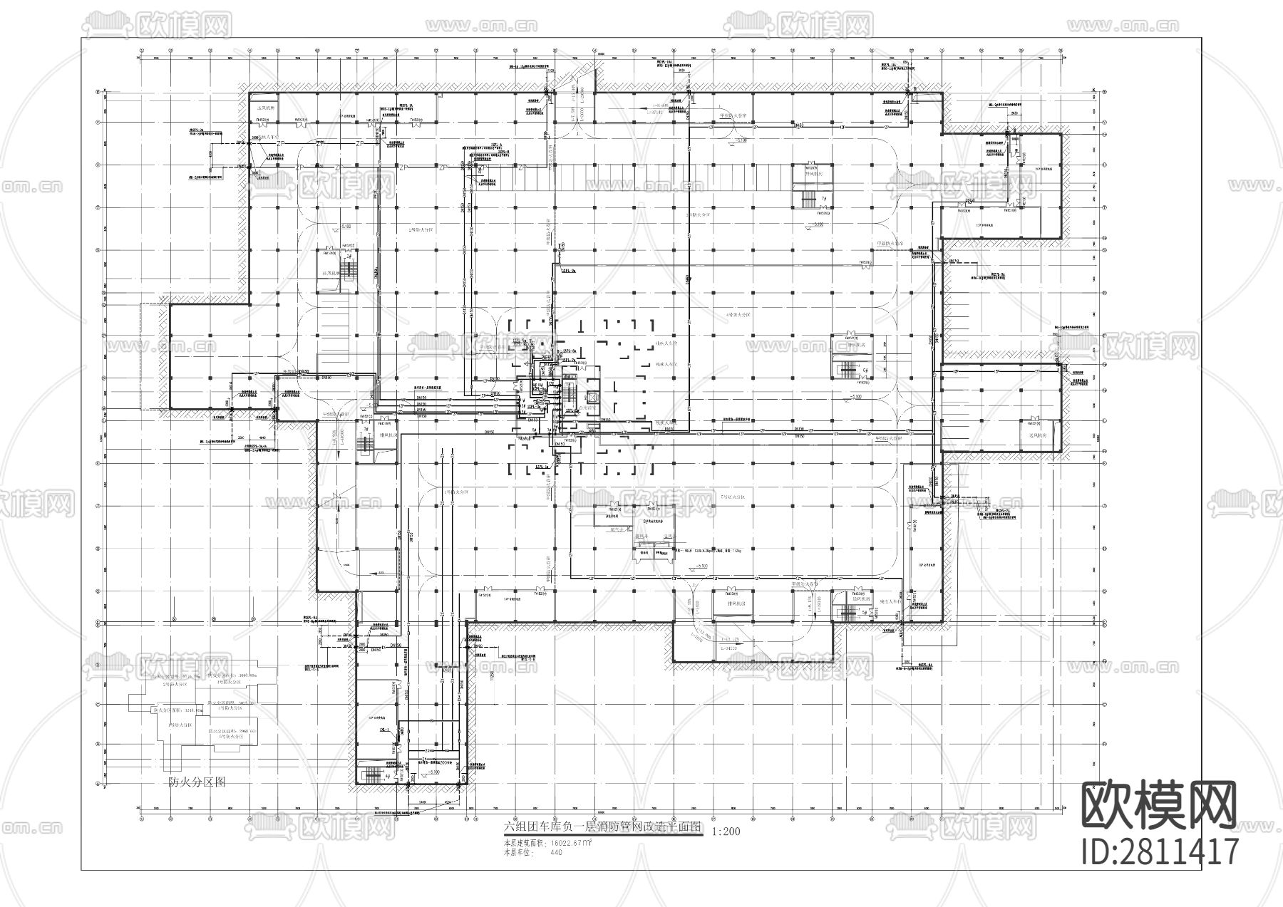 小区平层cad平面布置图下载（渲染图3）