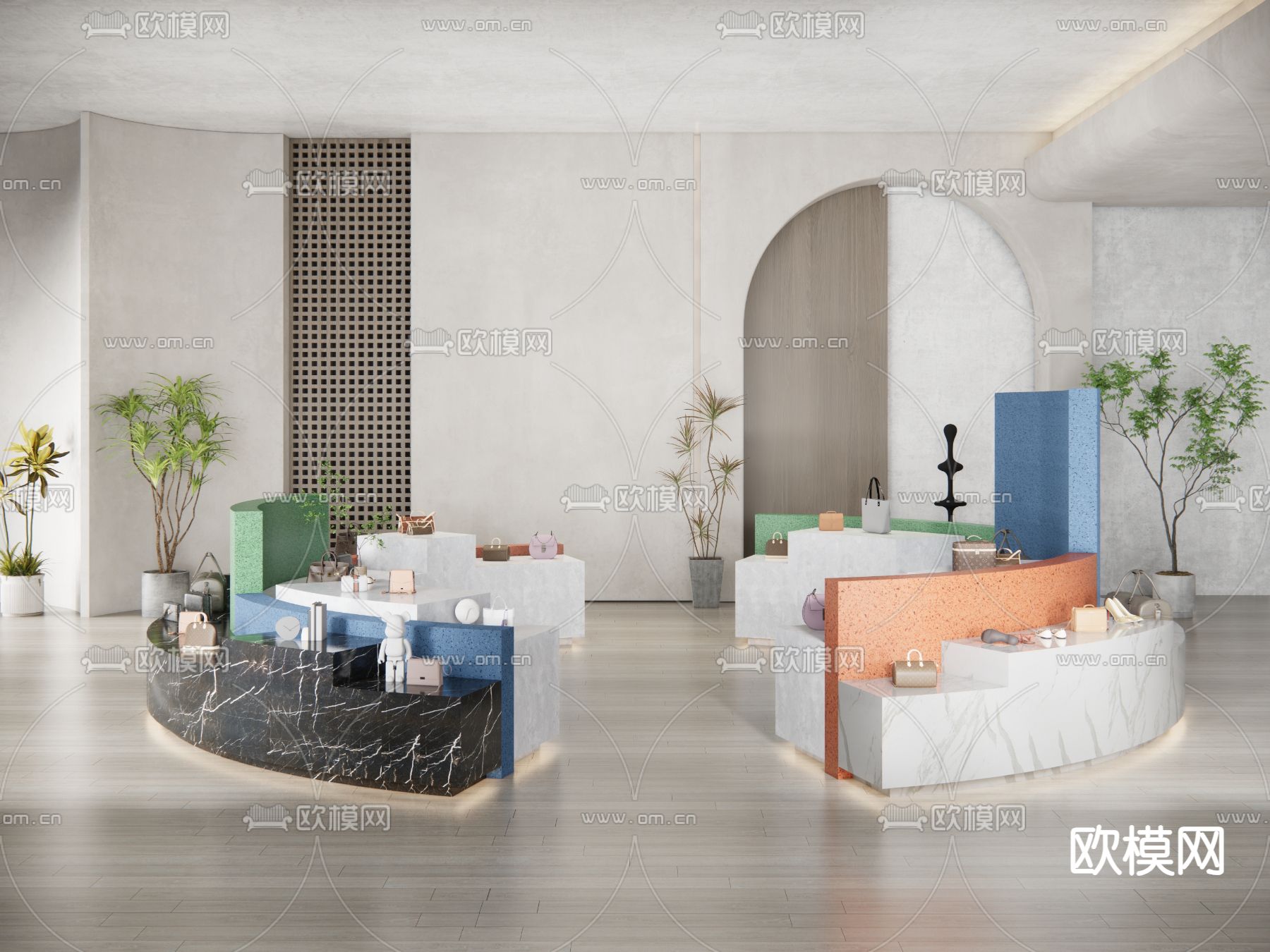 包包展台 鞋子展台 服饰展台su模型