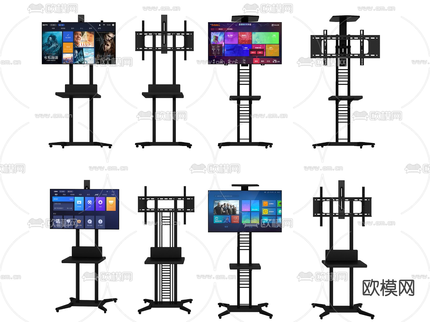 支架电视 电视机su模型下载（渲染图2）
