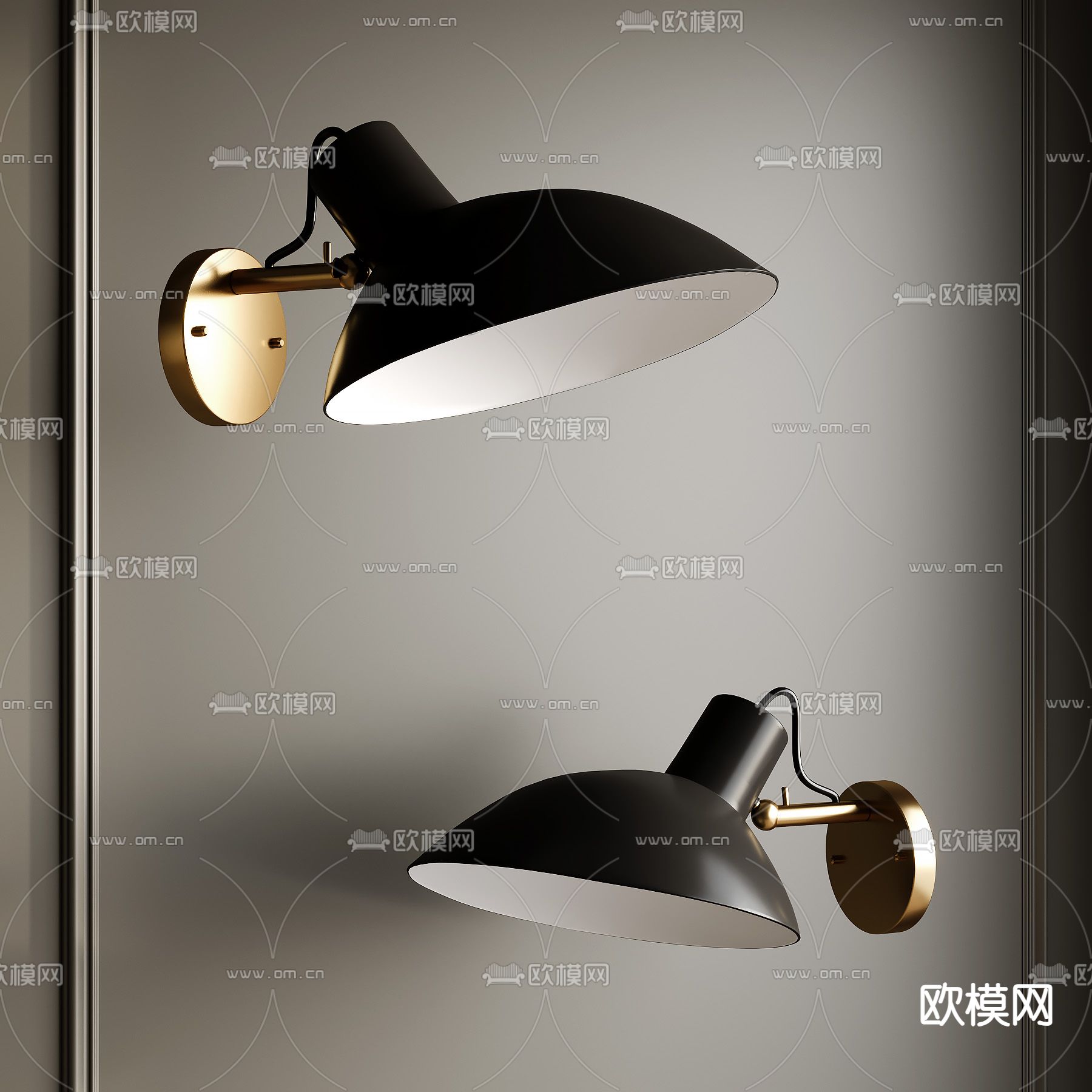 工业风壁灯3d模型下载