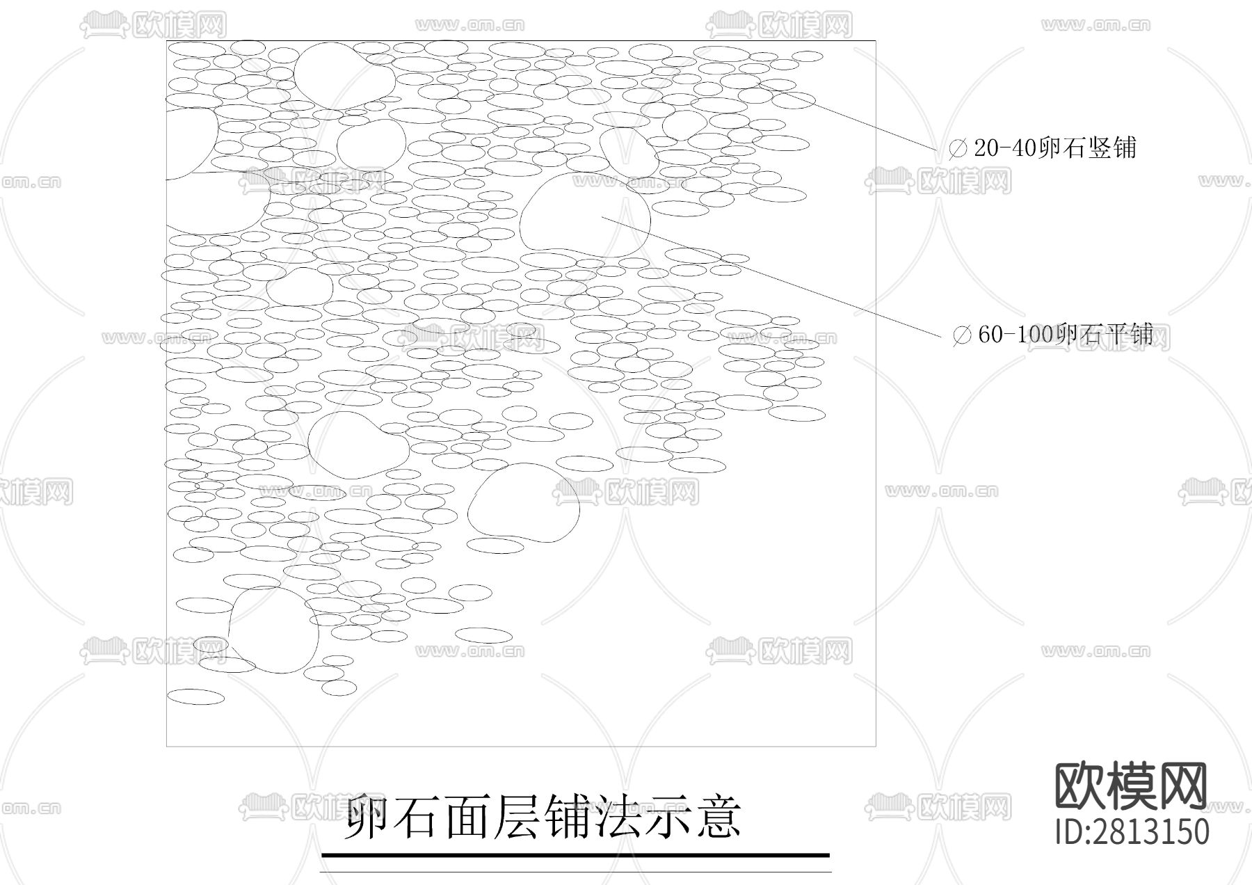 卵石健身广场cad大样详图下载（渲染图3）