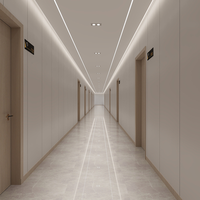  现代酒店过道su模型 