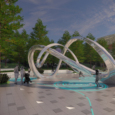 商业广场 艺术雕塑su模型