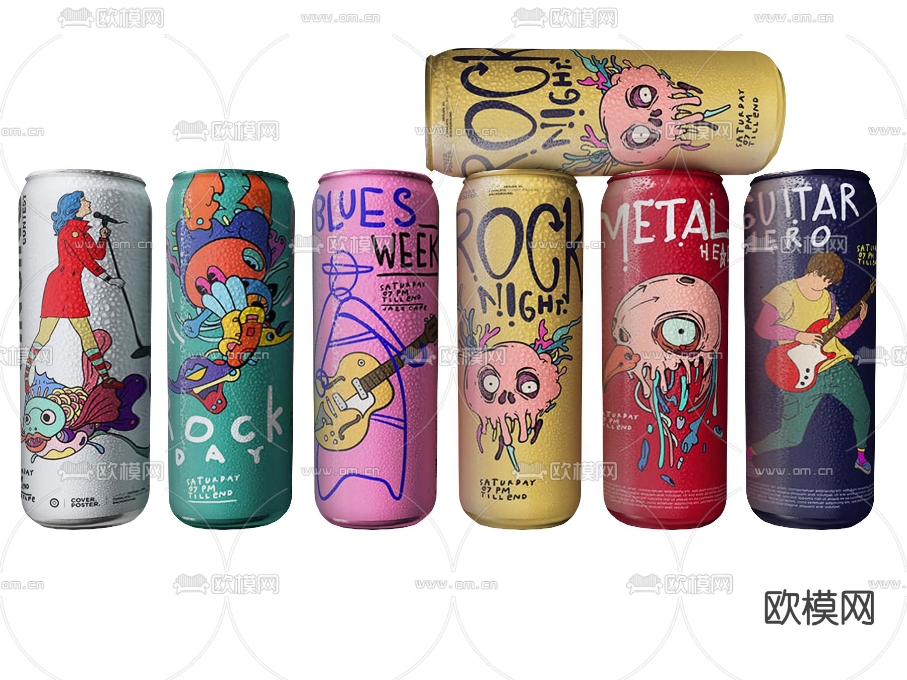 酒 啤酒 红酒 洋酒 拉罐su模型下载（渲染图2）