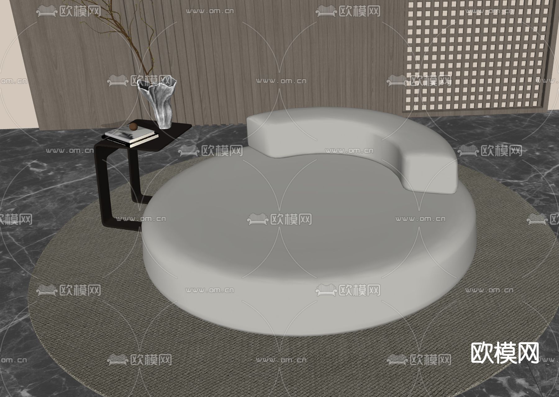 现代休闲沙发su模型下载（渲染图2）