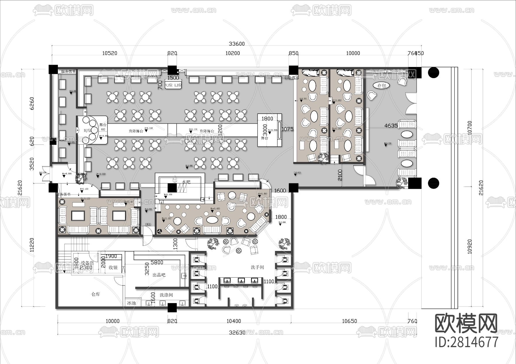 酒吧cad平面图下载