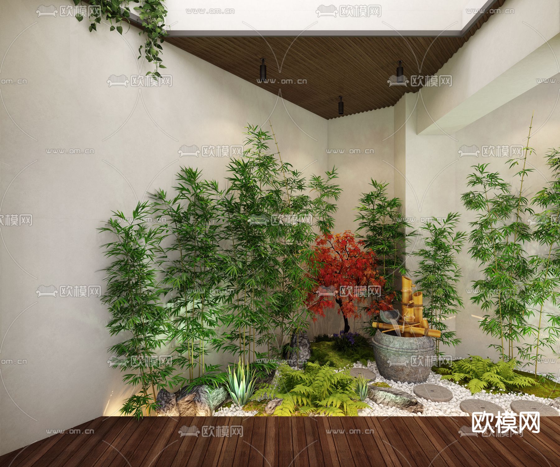 植物堆 室内造景3d模型下载