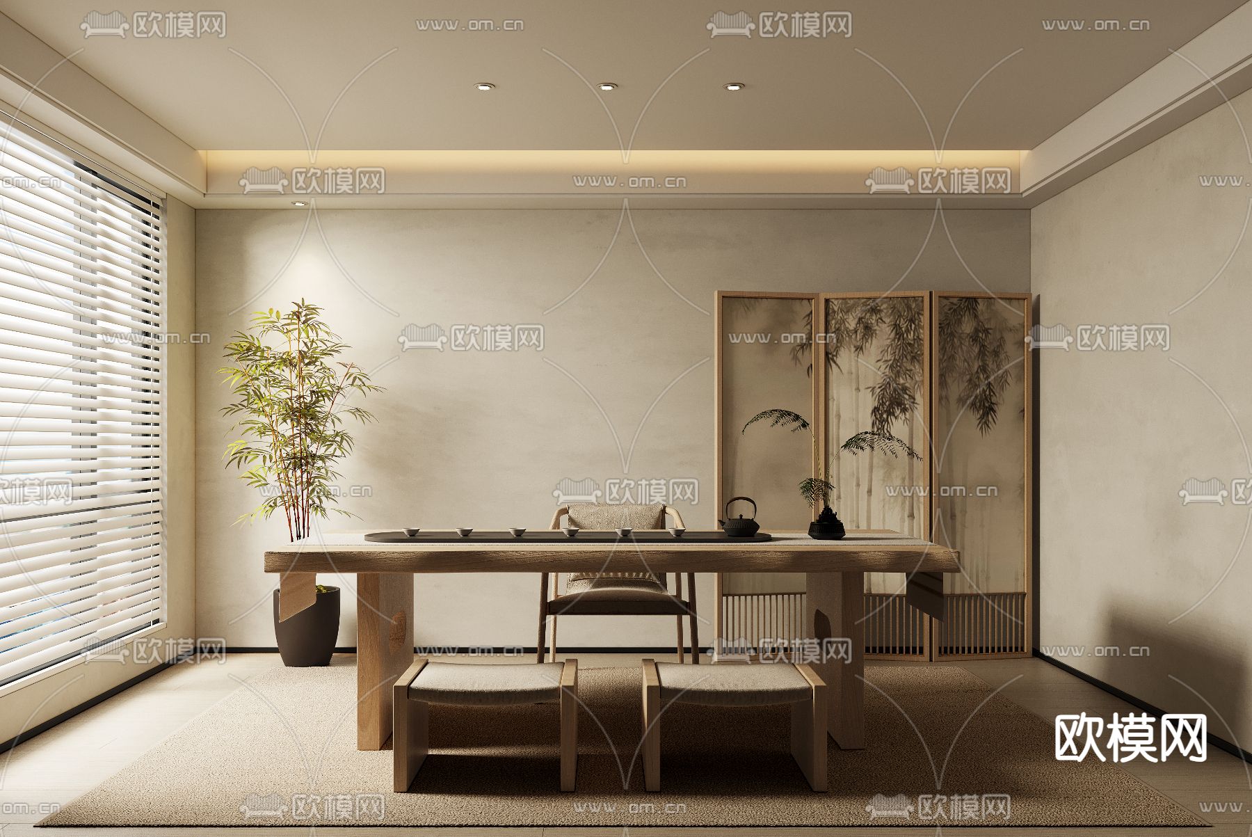 侘寂风茶室su模型下载_ID14246626_sketchup模型下载-欧模网