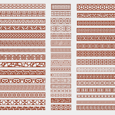  中式雕花 窗花su模型 
