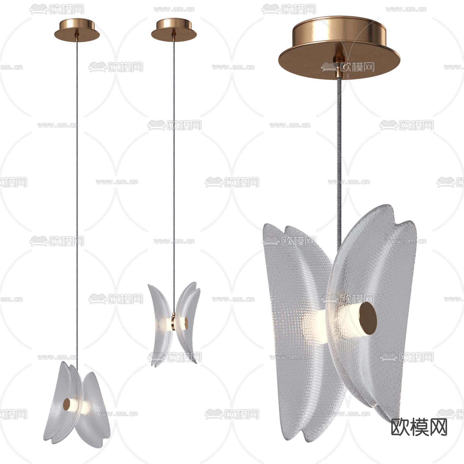 轻奢吊灯su模型下载（渲染图1）