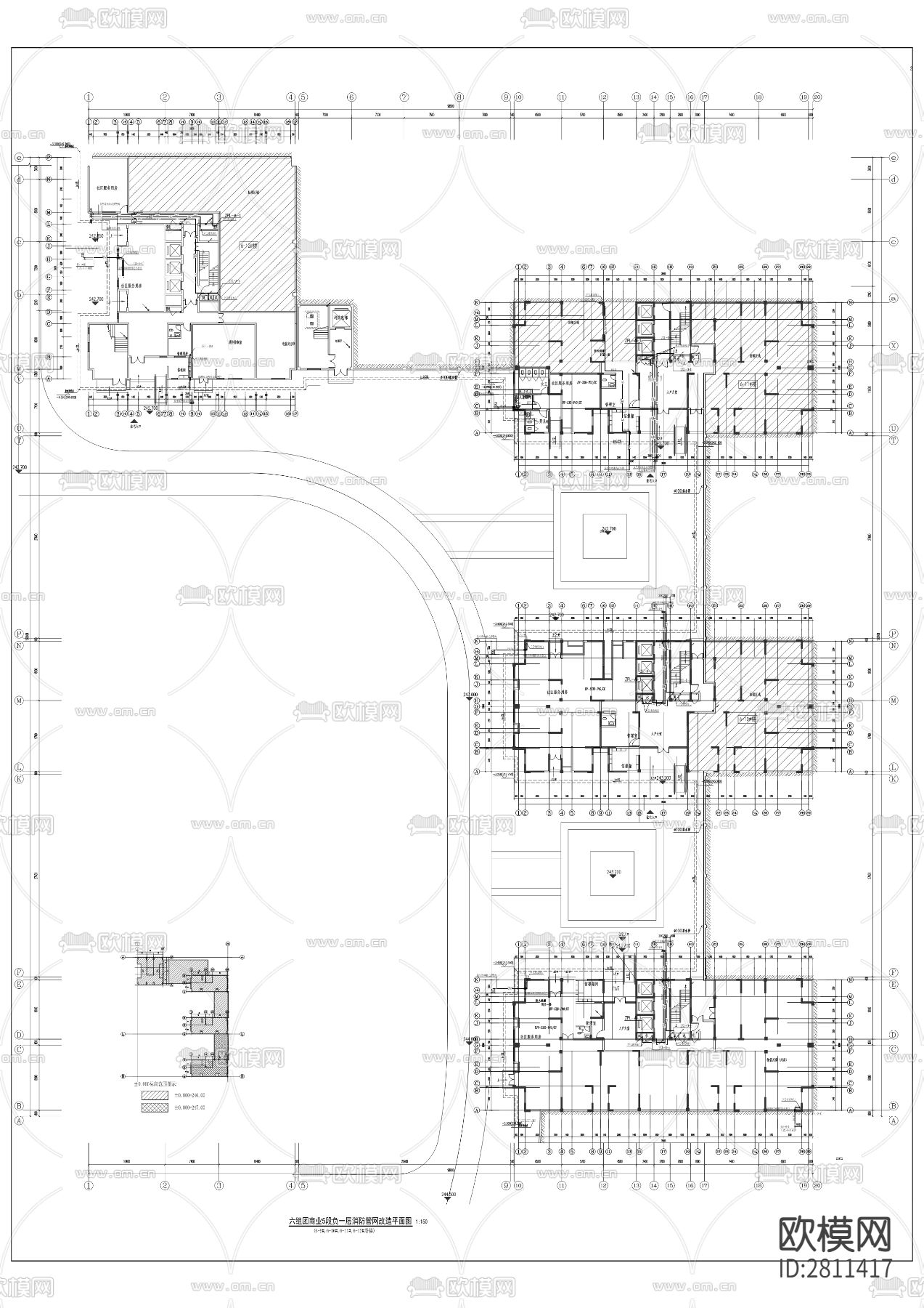 小区平层cad平面布置图下载（渲染图7）