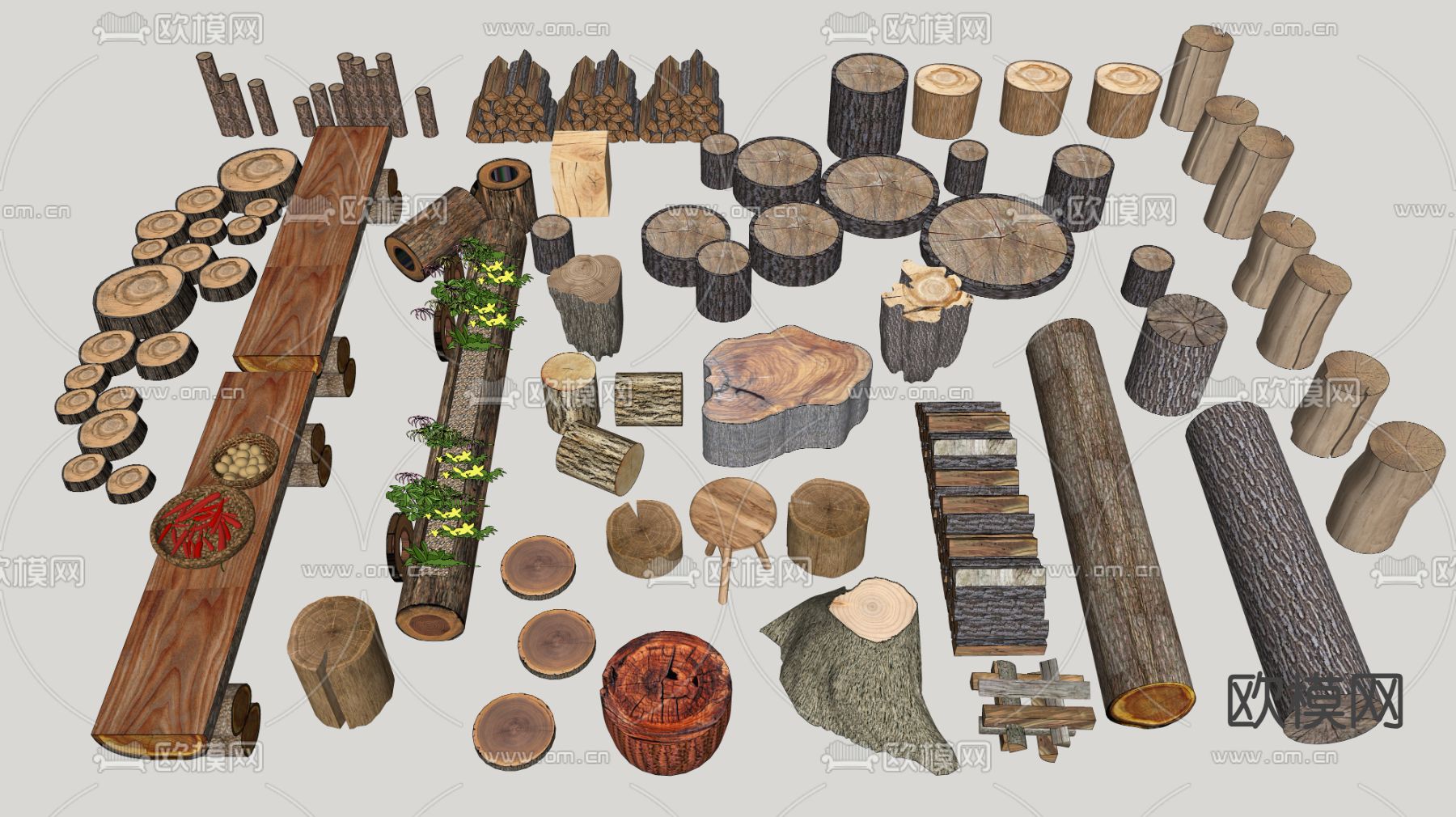 树枝 枯木 枯枝su模型下载（渲染图2）