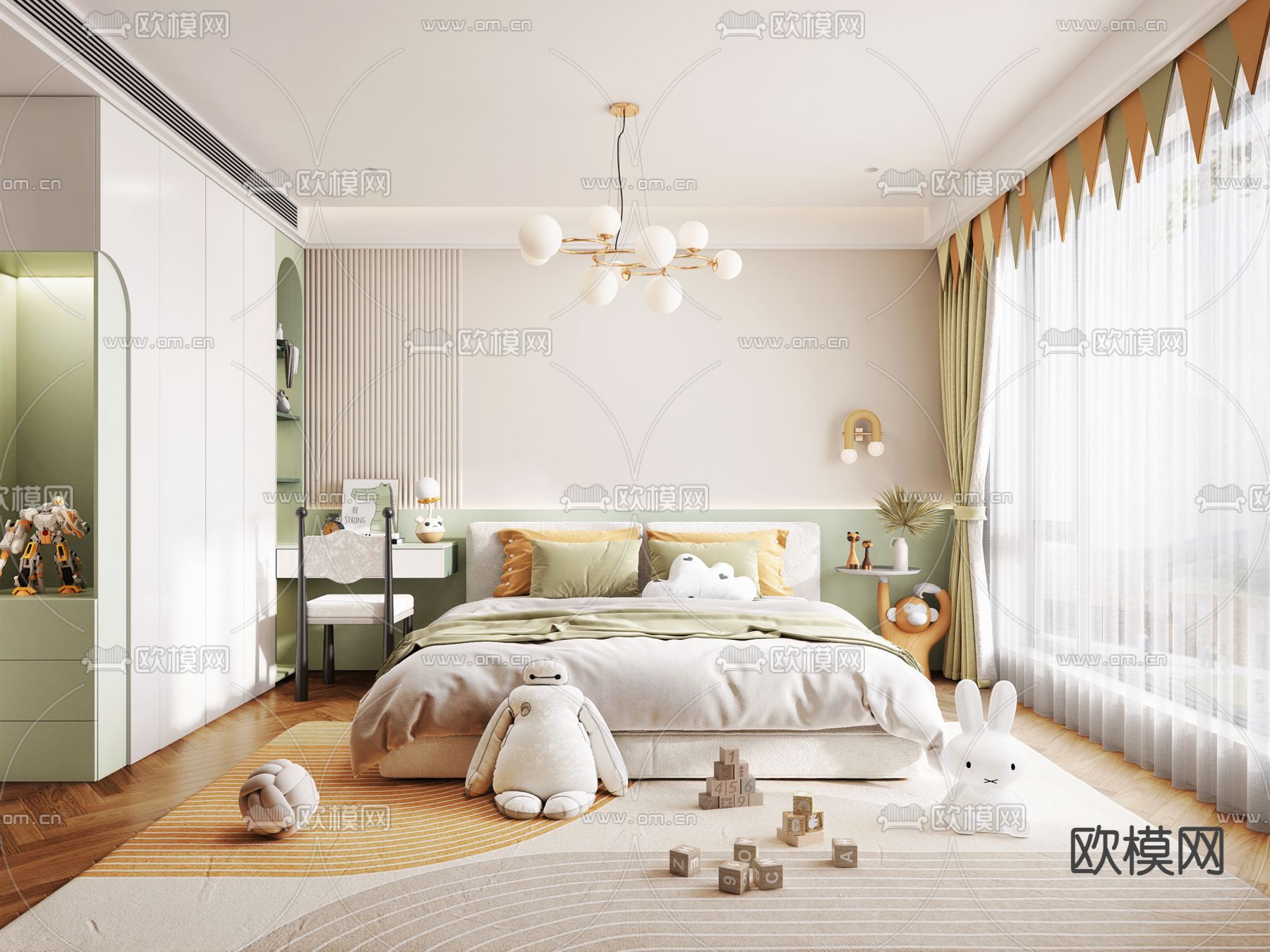 儿童房 小孩房3d模型下载