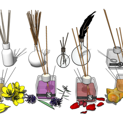  香薰香氛su模型 