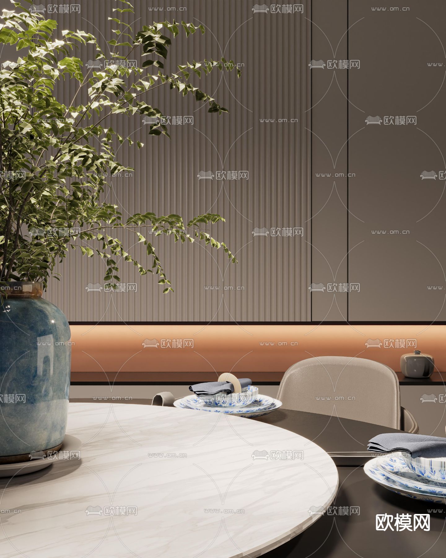 现代餐厅 包房su模型下载（渲染图3）