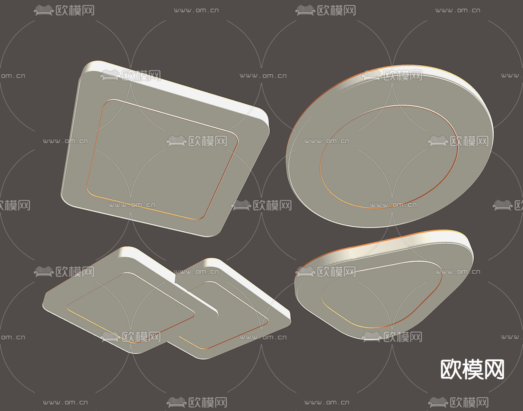 现代吸顶灯su模型下载（渲染图2）