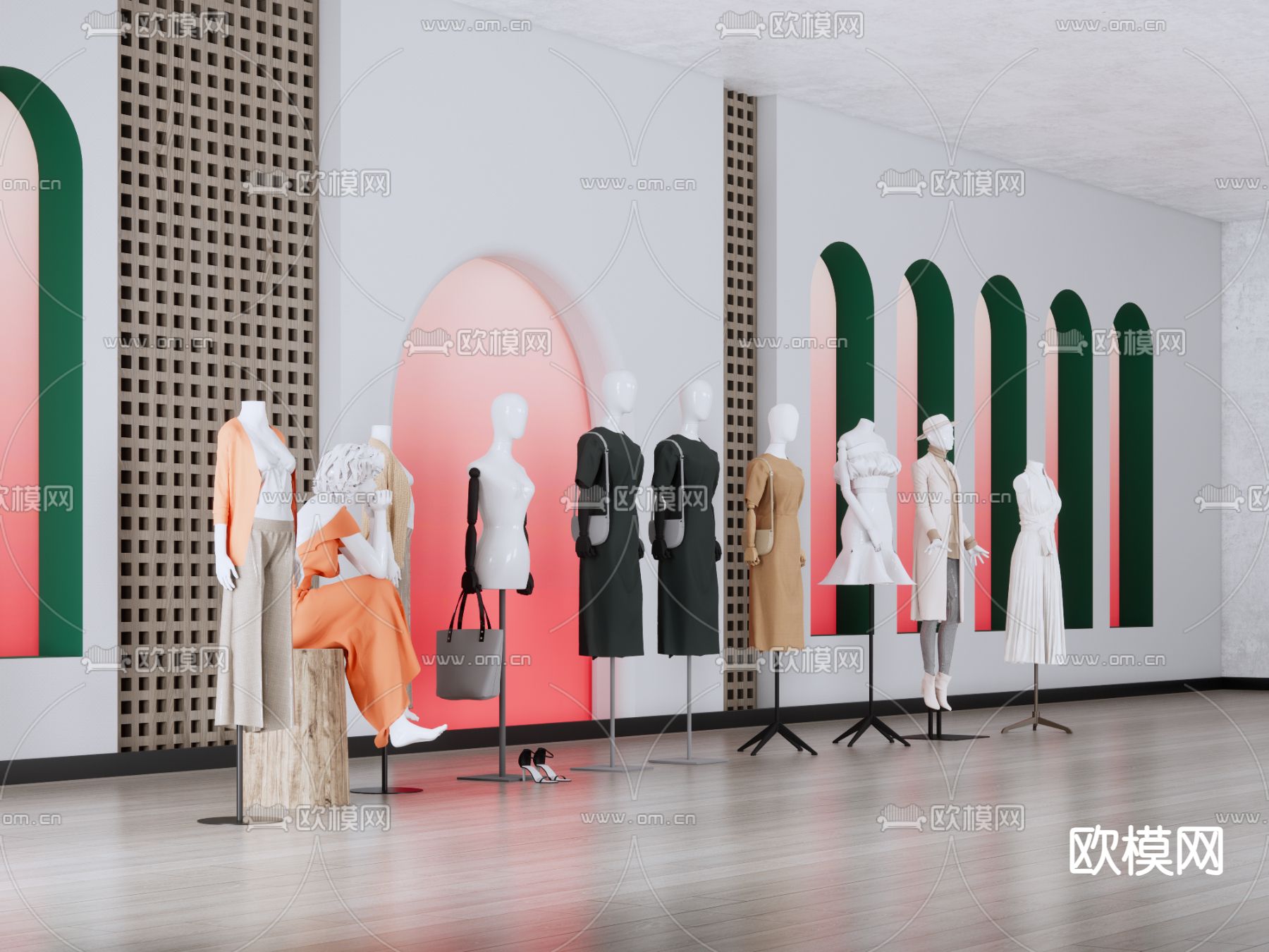 服装店模特 展陈模特特su模型