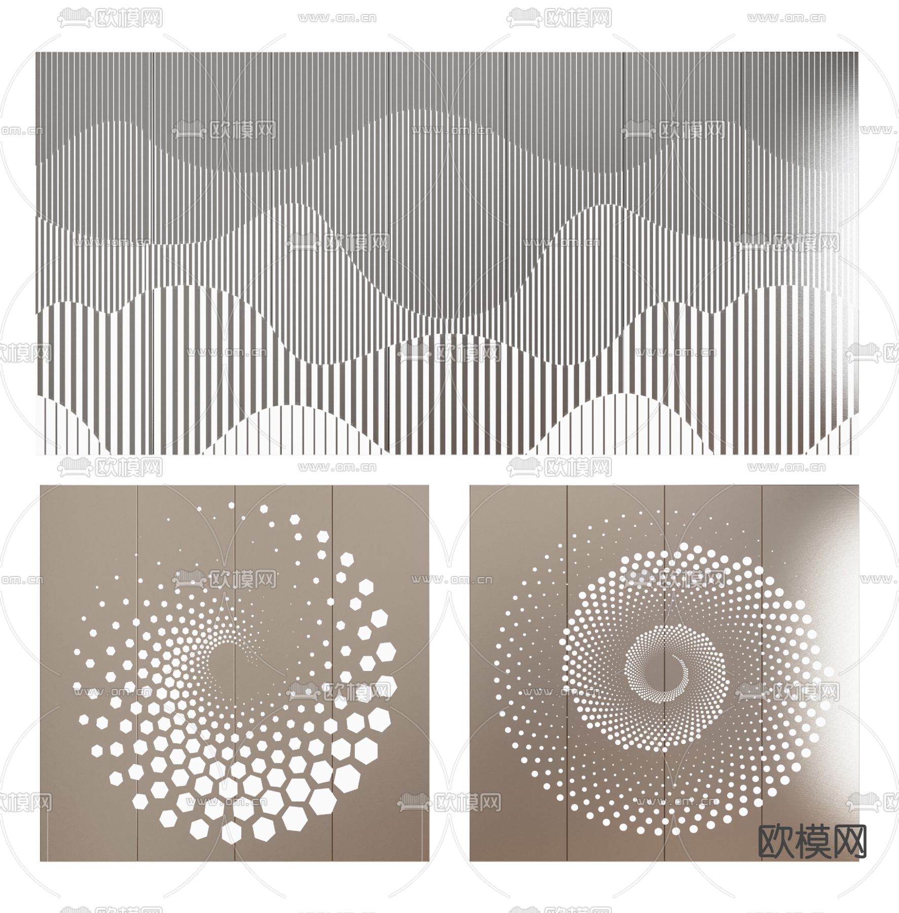 护墙板 穿孔板 铝板su模型下载（渲染图1）