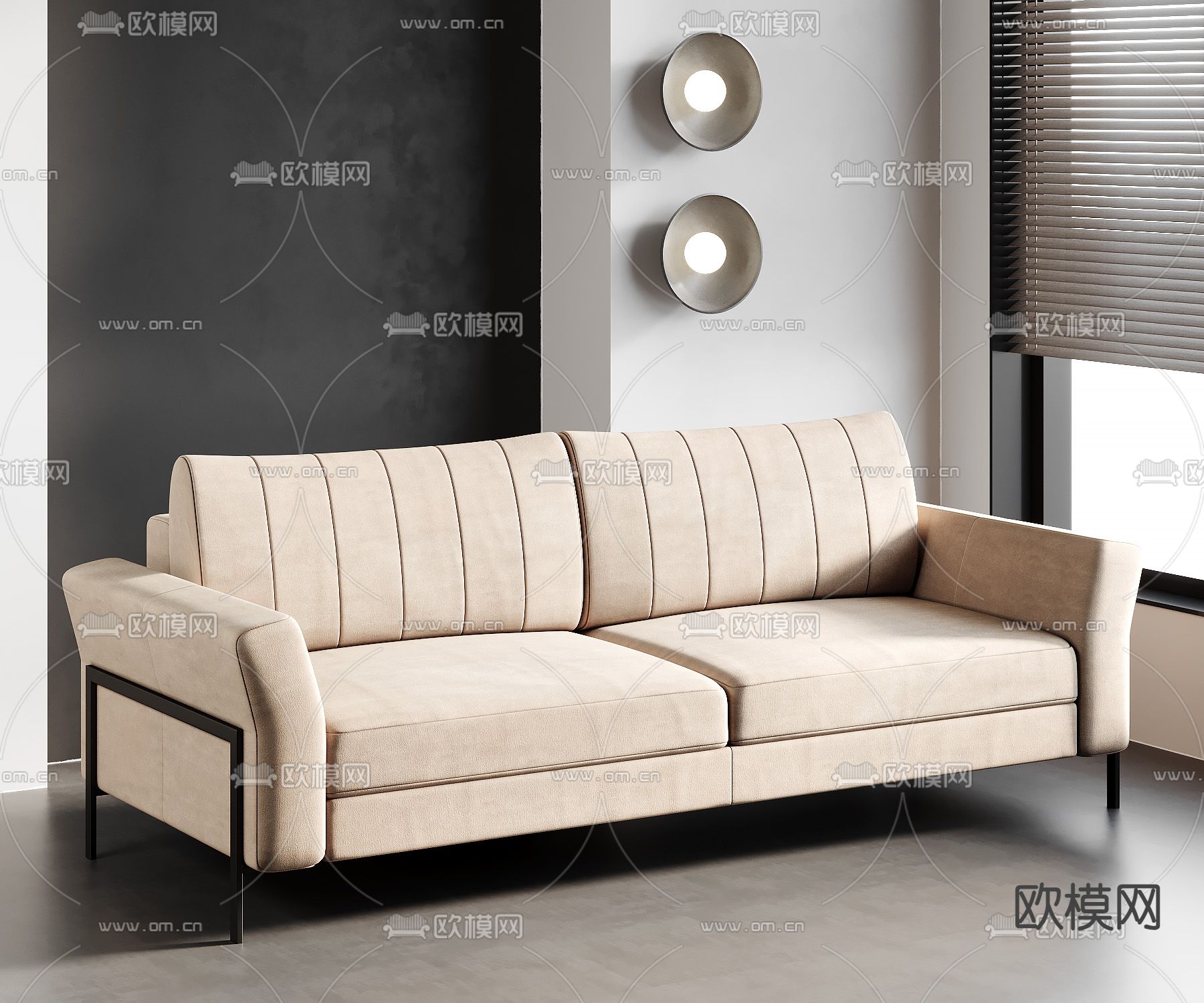 双人沙发3d模型下载