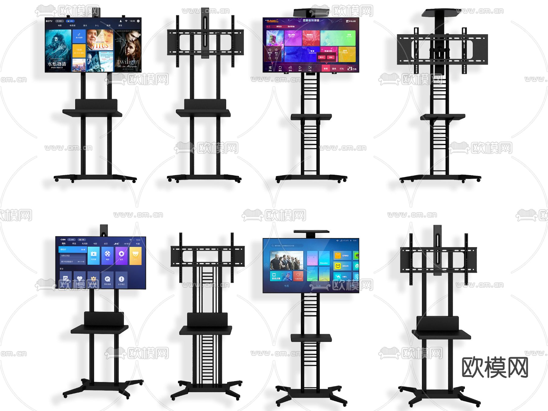 支架电视 电视机su模型下载（渲染图1）