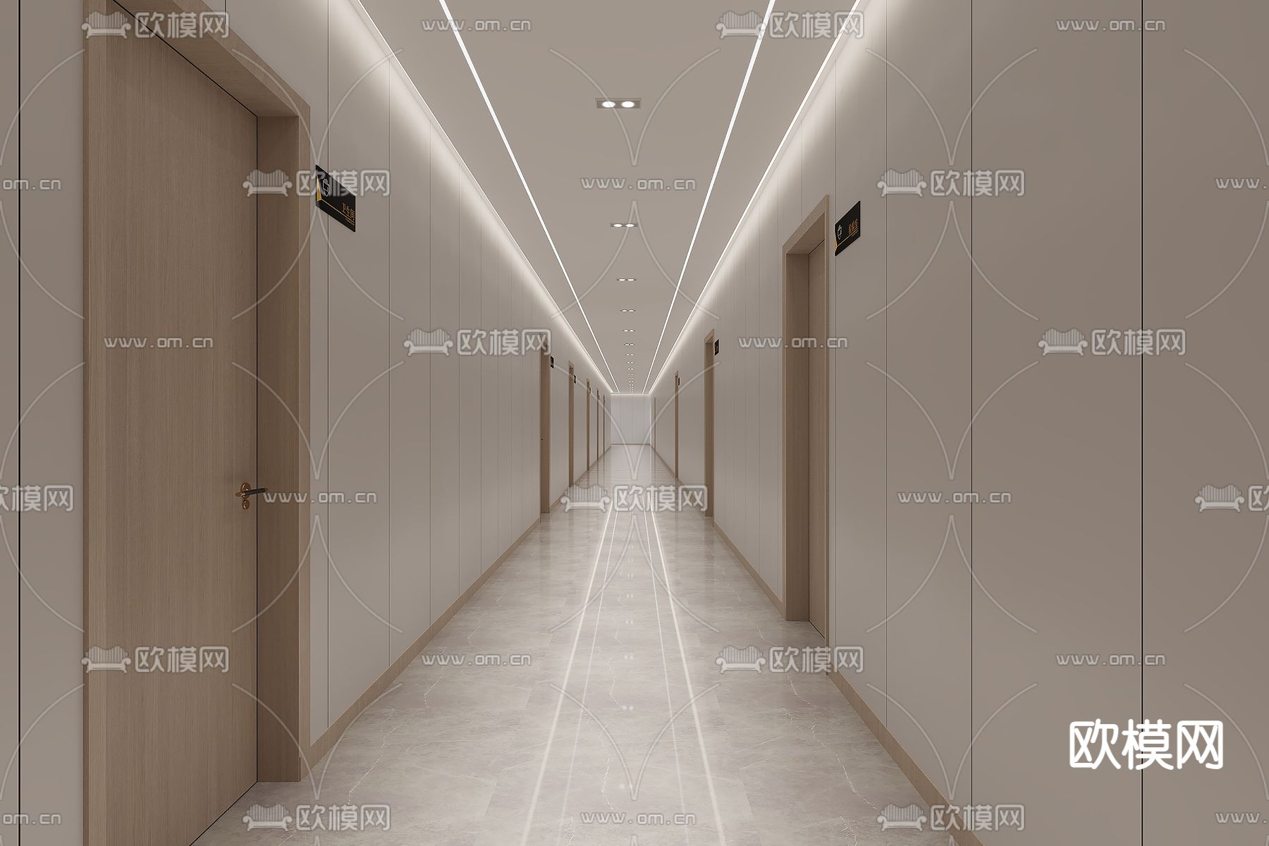 现代酒店过道su模型下载_ID14247279_sketchup模型下载-欧模网