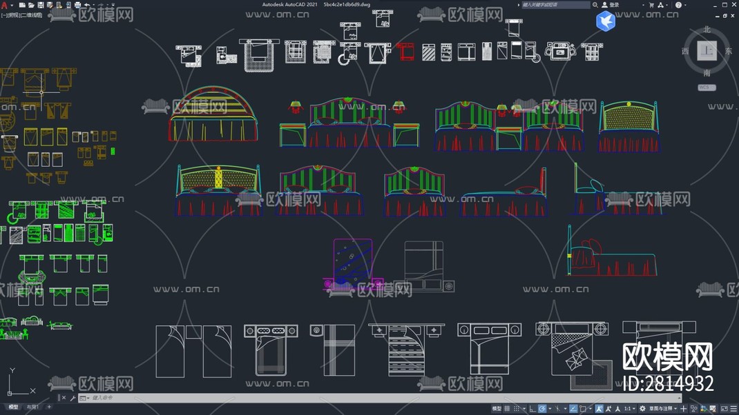 家具 床cad图库-免费3dmax模型库-欧模网
