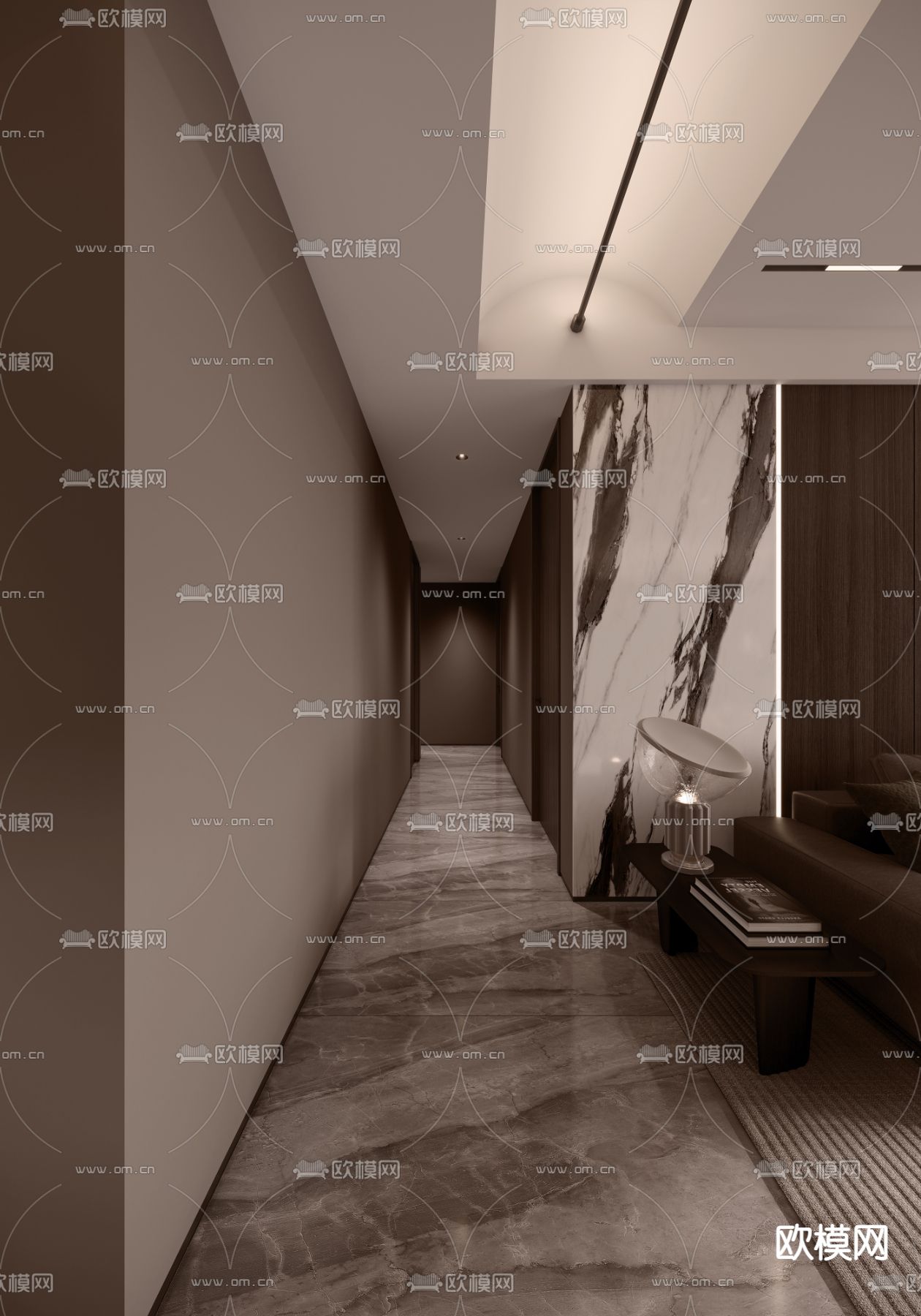 现代客餐厅免费3d模型下载（渲染图4）