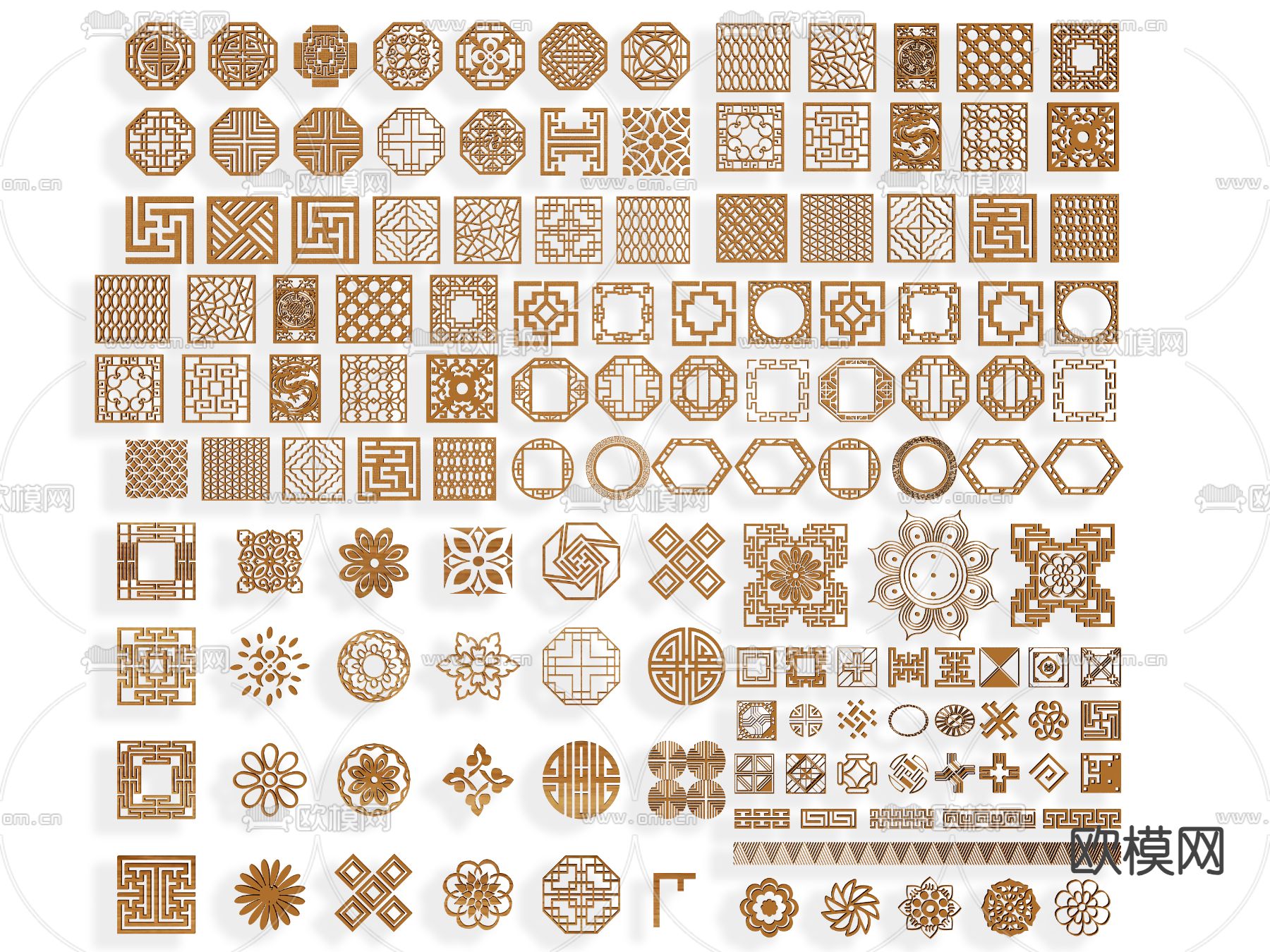 镂花窗 窗户 雕花su模型下载（渲染图1）