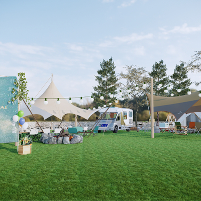 露营景观公园su模型