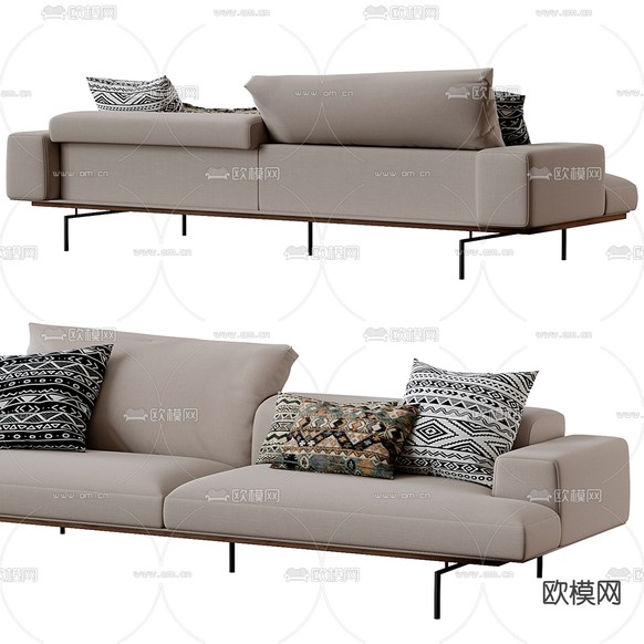 LIVING DIVANI 双人沙发3d模型下载(渲染图4)