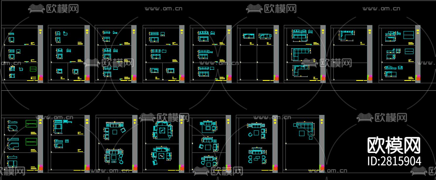家具cad图库下载（渲染图2）